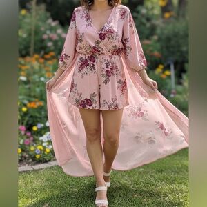Rue21 Pink Floral Maxi Dress/ romper